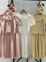 Set váy XXY hồng viền ren