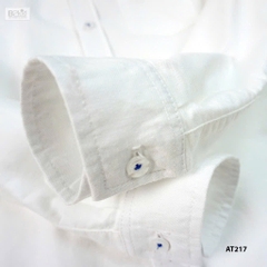Áo sơ mi B2Kid trắng chỉ xanh