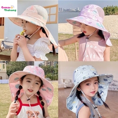 Nón đi biển hồng họa tiết