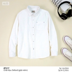 Áo sơ mi B2Kid trắng chỉ xanh