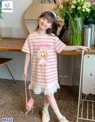 Đầm Melisa sọc hồng Labubu - size 2-3y