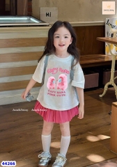 Set váy J&J áo Capybara chân váy hồng - size 2-3y