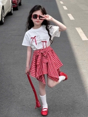 Set áo trắng đính nơ