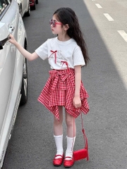 Set áo trắng đính nơ