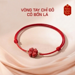 Vòng Tay Chỉ Đỏ Cỏ 4 Lá Chu Sa
