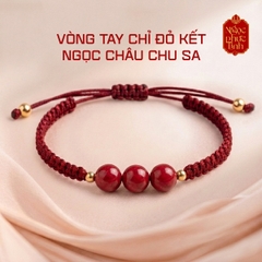 Vòng Tay Chỉ Đỏ Dây Kết Ngọc Châu Chu Sa