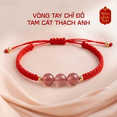 Vòng Tay Chỉ Đỏ Thạch Anh Dâu Tây