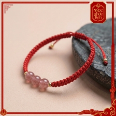 Vòng Tay Chỉ Đỏ Thạch Anh Dâu Tây