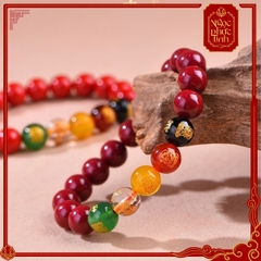 Vòng Tay Đá Chu Sa Ngũ Lộ Thần Tài - 6mm