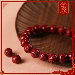 Vòng Tay Đá Chu Sa Chú Lục Tự Đại Minh - 12mm