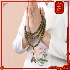Vòng Tay Gỗ Đàn Hương 108 Hoa Sen