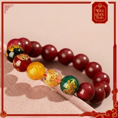 Vòng Tay Đá Chu Sa Ngũ Lộ Thần Tài -  10mm