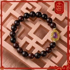 Vòng Tay Gỗ Tử Đàn Hồ Lô Kim Phúc - 8mm