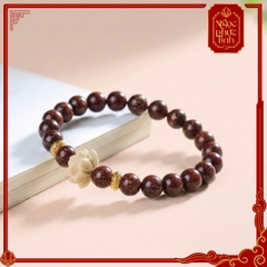 Vòng Tay Gỗ Tử Đàn Hoa Sen Không Kết - 10mm