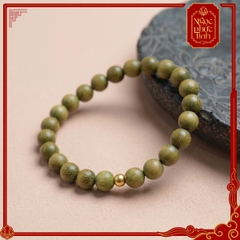 Vòng Tay Gỗ Đàn Hương Kim Ngân Xanh