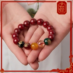 Vòng Tay Đá Chu Sa Ngũ Lộ Thần Tài - 8mm
