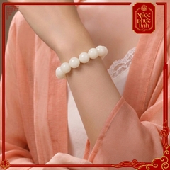 Vòng Tay Bạch Ngọc Bồ Đề Trắng Lu 8mm