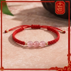 Vòng Tay Chỉ Đỏ Thạch Anh Dâu Tây