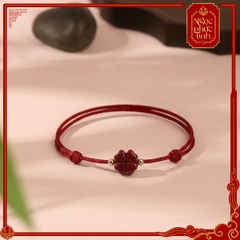 Vòng Tay Chỉ Đỏ Cỏ 4 Lá Chu Sa