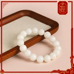 Vòng Tay Bạch Ngọc Bồ Đề Trắng Lu 8mm