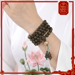 Vòng Tay Gỗ Đàn Hương 108 Hoa Sen