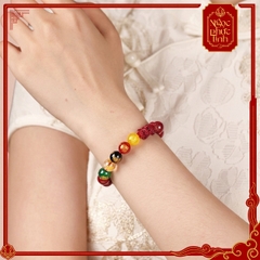 Vòng Tay Đá Chu Sa Tỳ Hưu Ngũ Lộ Thần Tài - 10mm