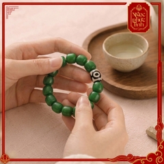 Vòng Tay Bạch Ngọc Bồ Đề Dzi Lục Bảo Thiên Nhãn
