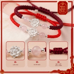Vòng Tay Chỉ Đỏ Hoa Sen Mã Não