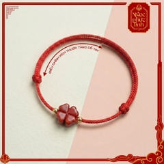Vòng Tay Chỉ Đỏ Cỏ 4 Lá Chu Sa