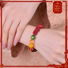 Vòng Tay Đá Chu Sa Tỳ Hưu Ngũ Lộ Thần Tài - 10mm