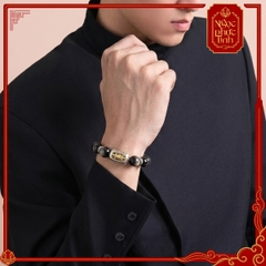 Vòng Tay Đá Obsidian Kim Cang Chùy Ánh Bạc 12mm
