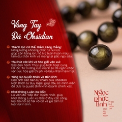 Vòng Tay Obsidian Ánh Vàng Tỳ Hưu Tài Lộc 10mm - Mệnh Hoả