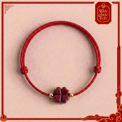 Vòng Tay Chỉ Đỏ Cỏ 4 Lá Chu Sa