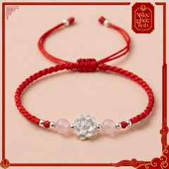Vòng Tay Chỉ Đỏ Hoa Sen Mã Não