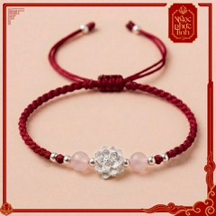 Vòng Tay Chỉ Đỏ Hoa Sen Mã Não