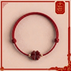 Vòng Tay Chỉ Đỏ Cỏ 4 Lá Chu Sa