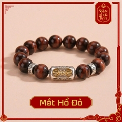 Vòng Tay Đá Mắt Hổ Đỏ Kim Cang Chuỳ - 12mm