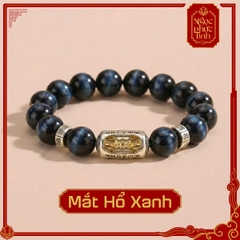 Vòng Tay Đá Mắt Hổ Xanh Kim Cang Chuỳ - 12mm