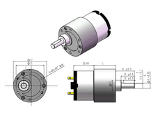 Bộ động cơ giảm tốc JBG37-520 12V, Encoder, 320rpm, kèm gá đỡ và bánh xe v2 65mm