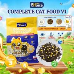 Thức ăn hạt cho mèo siêu topping Happy Choice túi 1kg hỗ trợ tiêu hoá
