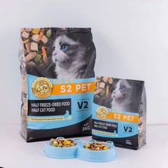 S2 PET V2 plus 5kg Hạt siêu gấp đôi topping, phục hồi toàn diện cho mèo mọi lứa tuổi