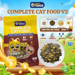 Thức ăn hạt cho mèo siêu topping Happy Choice túi 1kg hỗ trợ tiêu hoá