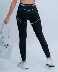 Quần leggings thể thao nữ cạp cao phối viền