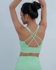 Áo bra thể thao nữ cổ vuông dây đan
