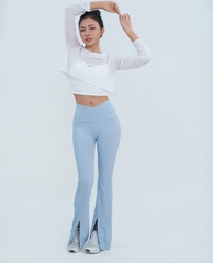 Quần leggings nữ cạp chéo ống loe