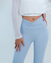 Quần leggings nữ cạp chéo ống loe