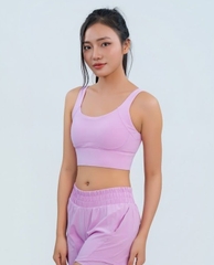 Áo bra thể thao nữ cổ U khoét lưng Cushion