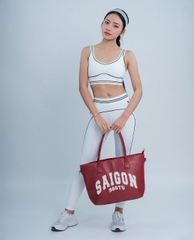 Quần leggings thể thao nữ cạp cao phối viền