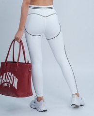 Quần leggings thể thao nữ cạp cao phối viền