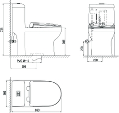 Bàn cầu một khối S304